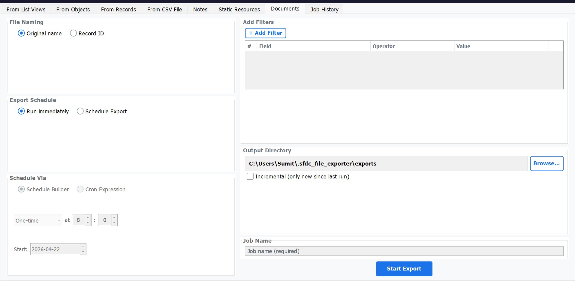 Export Salesforce Documents