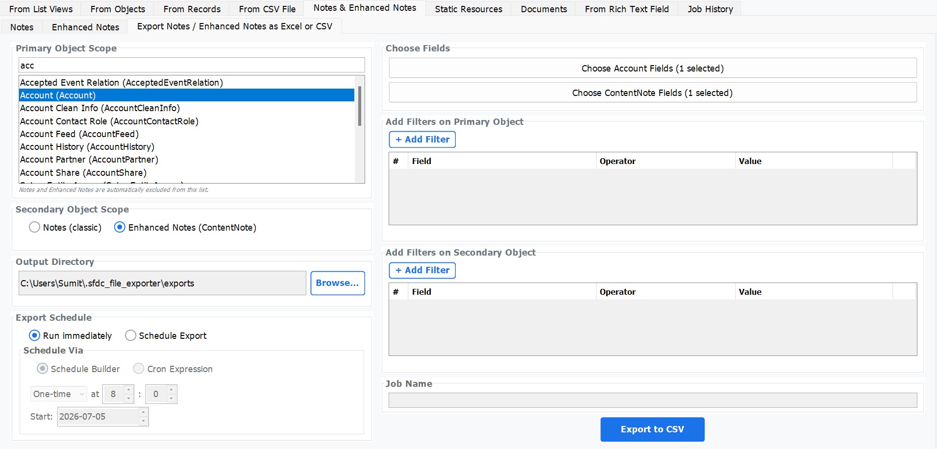 Export Salesforce Enhanced Notes as HTML, PDF, or Excel in SFDC File Exporter
