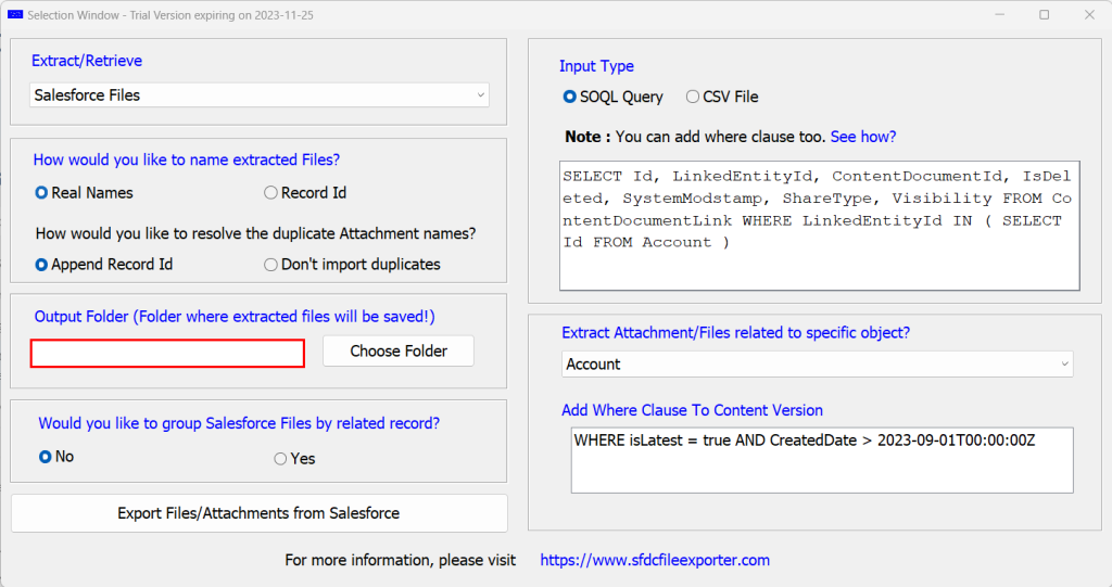 SFDC File Exporter
